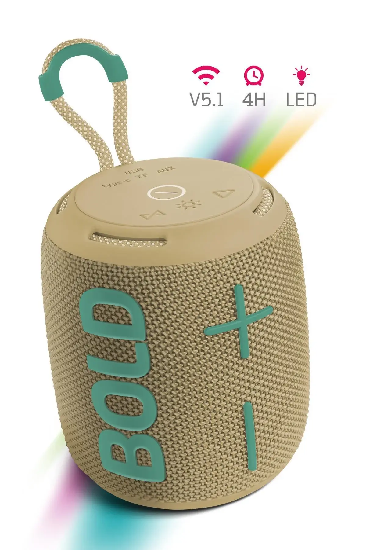 Powerway Bold Kahverengi Taşınabilir Ses Bombası Kablosuz Bluetooth Hoparlör Speaker