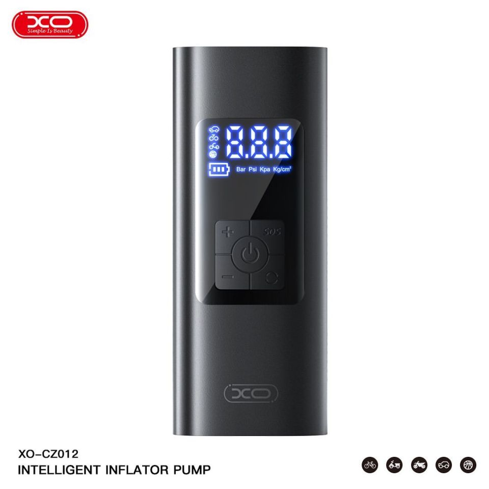 XO-CZ012 Dijital Göstergeli Akıllı Şarjlı Taşınabilir Araba Hava Pompası