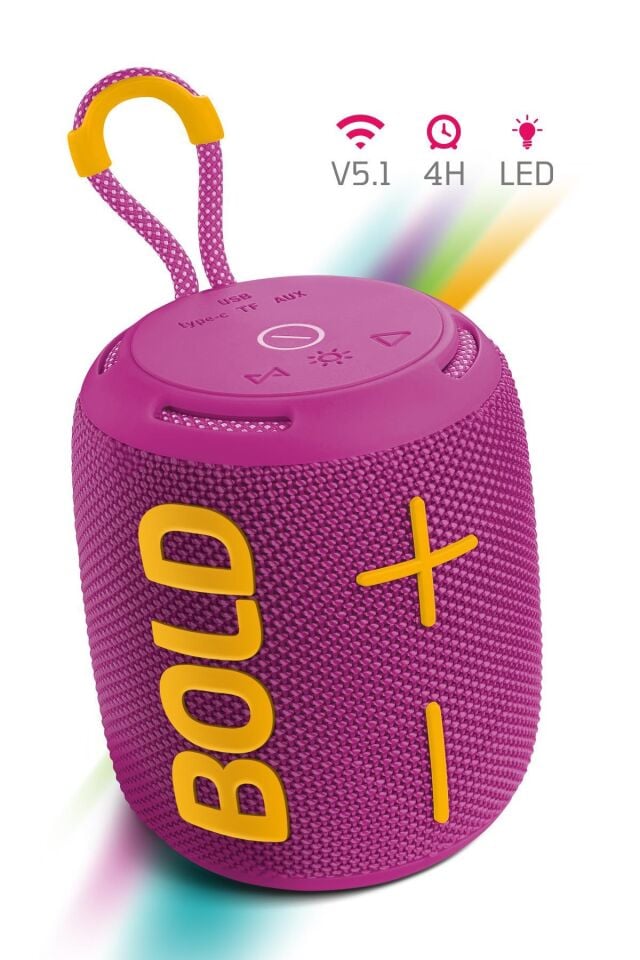 Powerway Bold Eflatun Taşınabilir Ses Bombası Kablosuz Bluetooth Hoparlör Speaker