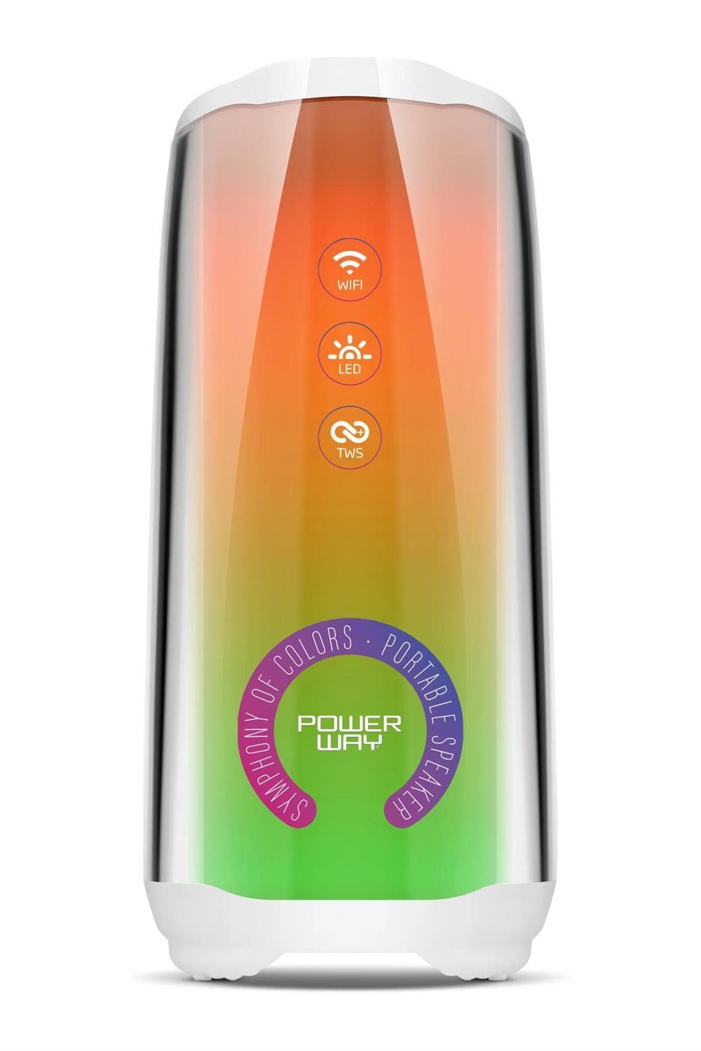 Powerway Senfoni Taşınabilir Bluetooth Hoparlör Yüksek Ses Gücü Sese Duyarlı Led Işık