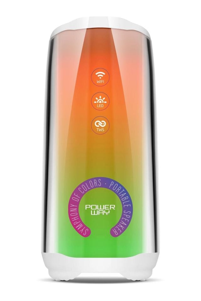 Powerway Senfoni Taşınabilir Bluetooth Hoparlör Yüksek Ses Gücü Sese Duyarlı Led Işık