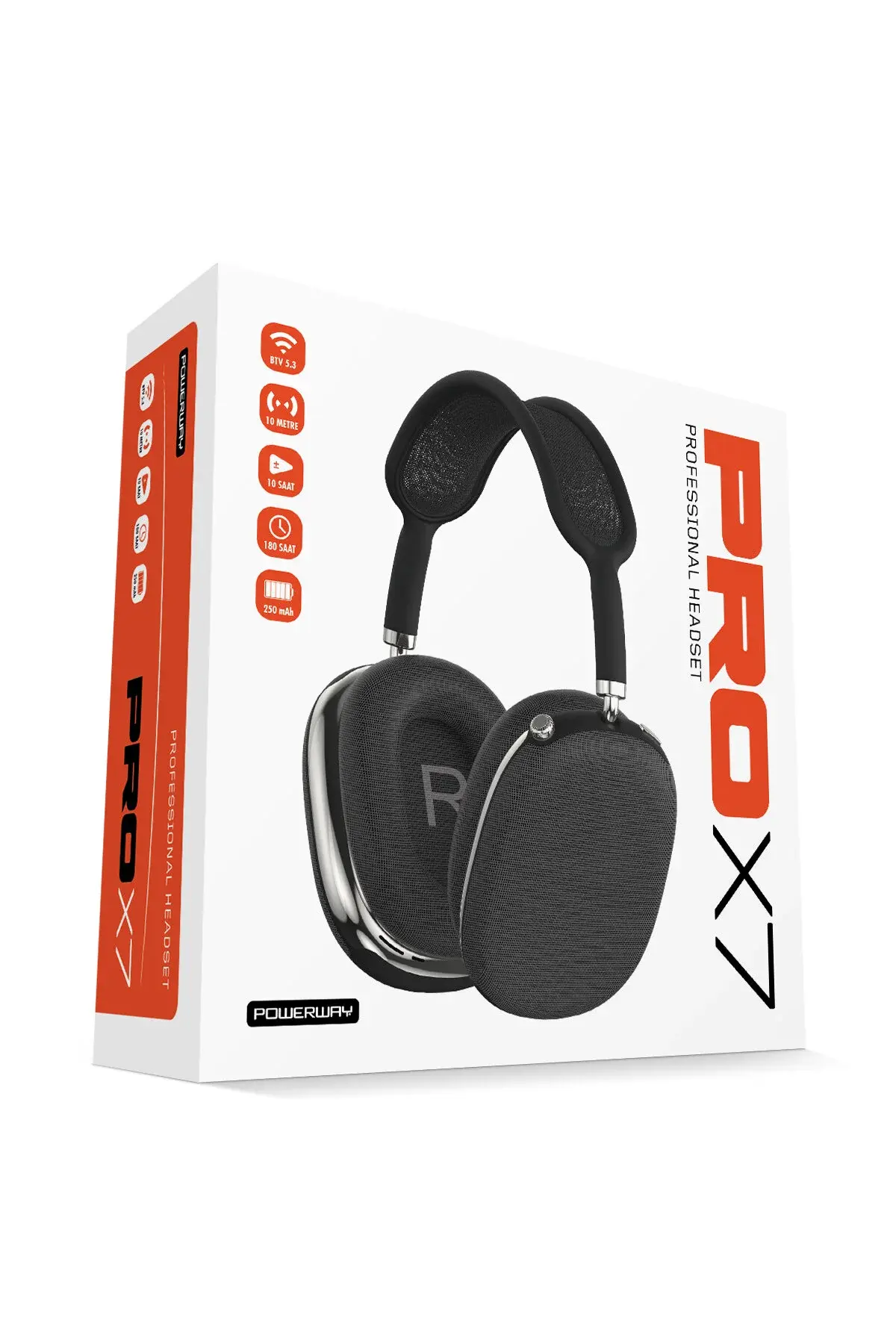 Powerway Prox7 Kulak Üstü Bluetooth Kulaklık BTV 5.3 250 mAh 10 Saat Çalışma 180 Saat Bekleme Süresi