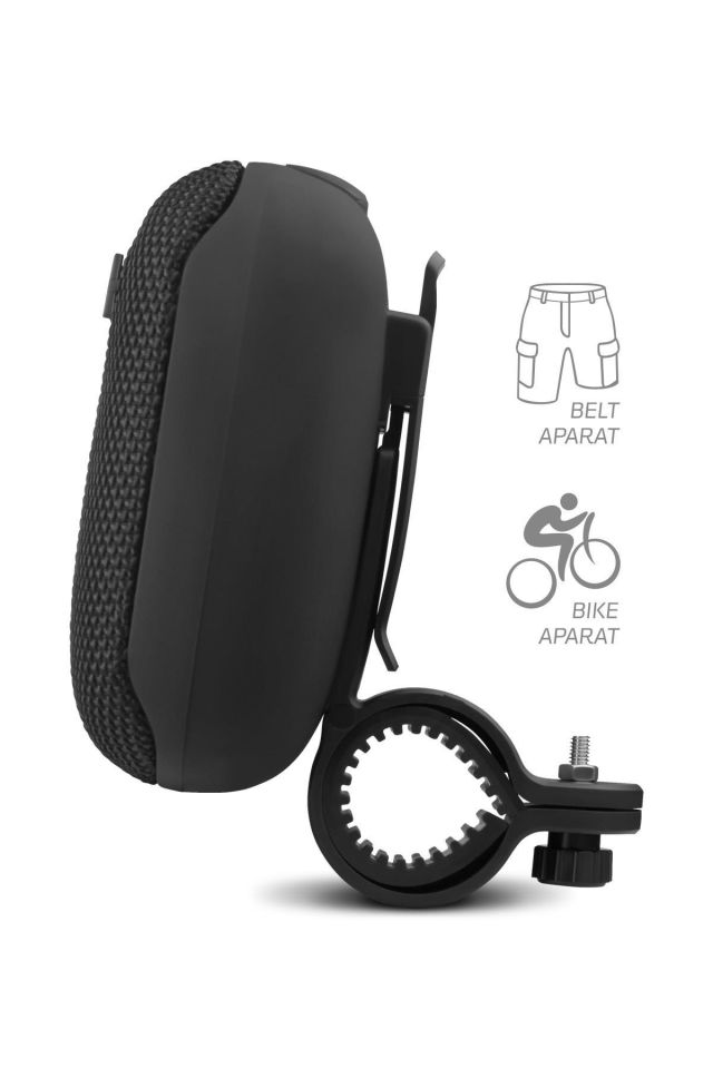 Powerway Bag Siyah Bisiklet, Motorsiklet Uyumlu Gidon Aparatlı Bluetooth Hoparlör
