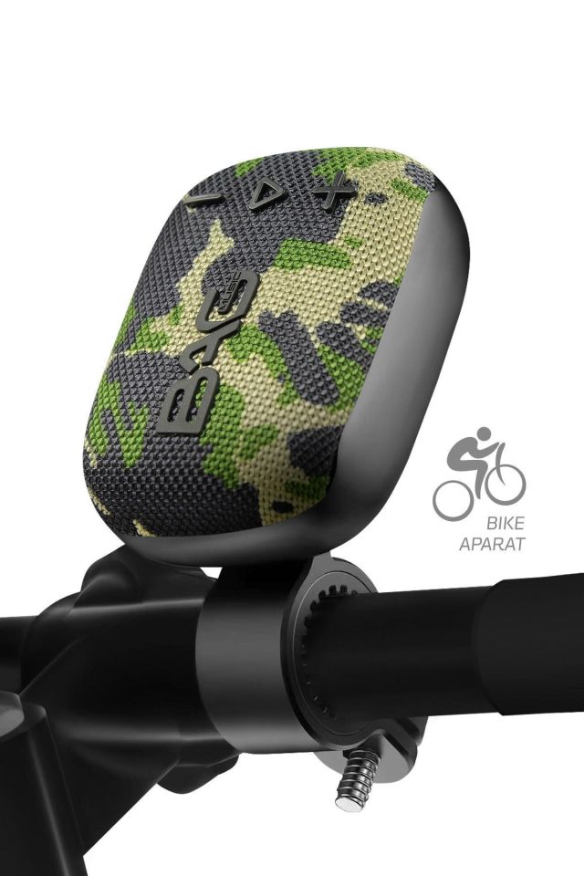 Powerway Bag Kamuflaj Bisiklet, Motorsiklet Uyumlu Gidon Aparatlı Bluetooth Hoparlör
