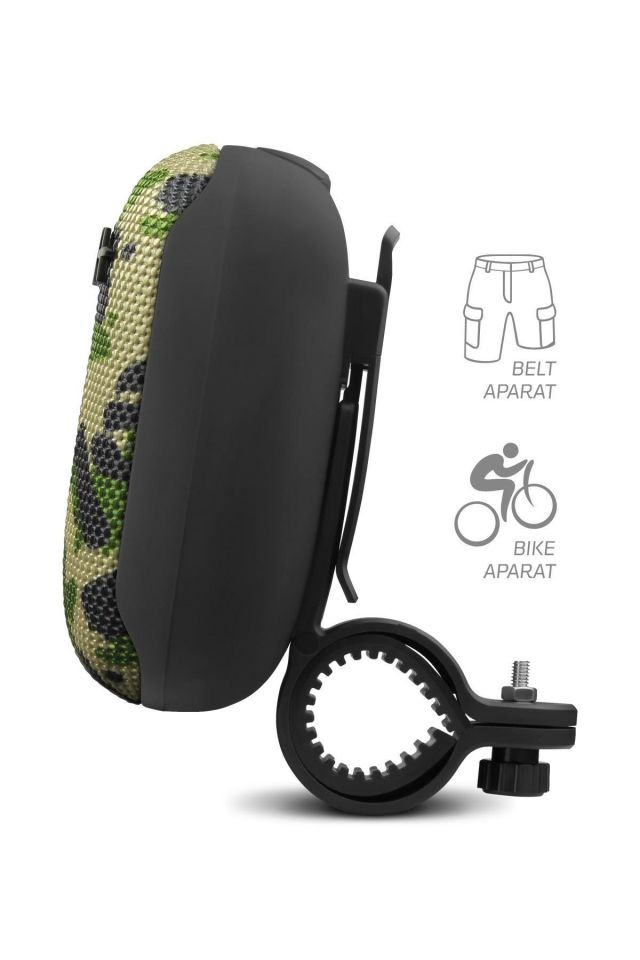 Powerway Bag Kamuflaj Bisiklet, Motorsiklet Uyumlu Gidon Aparatlı Bluetooth Hoparlör