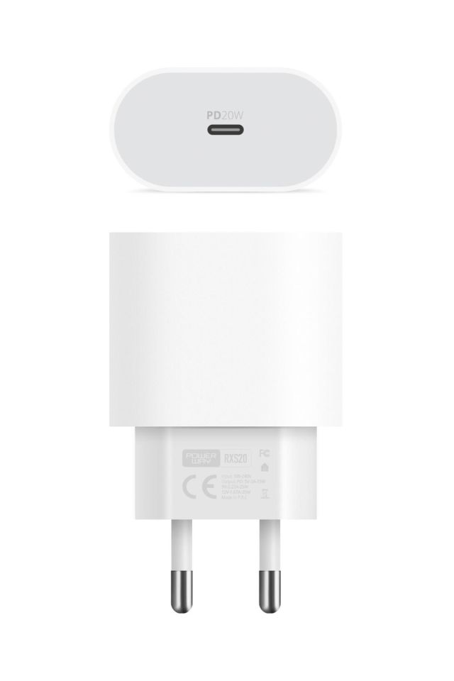 Powerway RXS20 PD 20W Type-C Girişli Hızlı Şarj Seti Kablo Dahil
