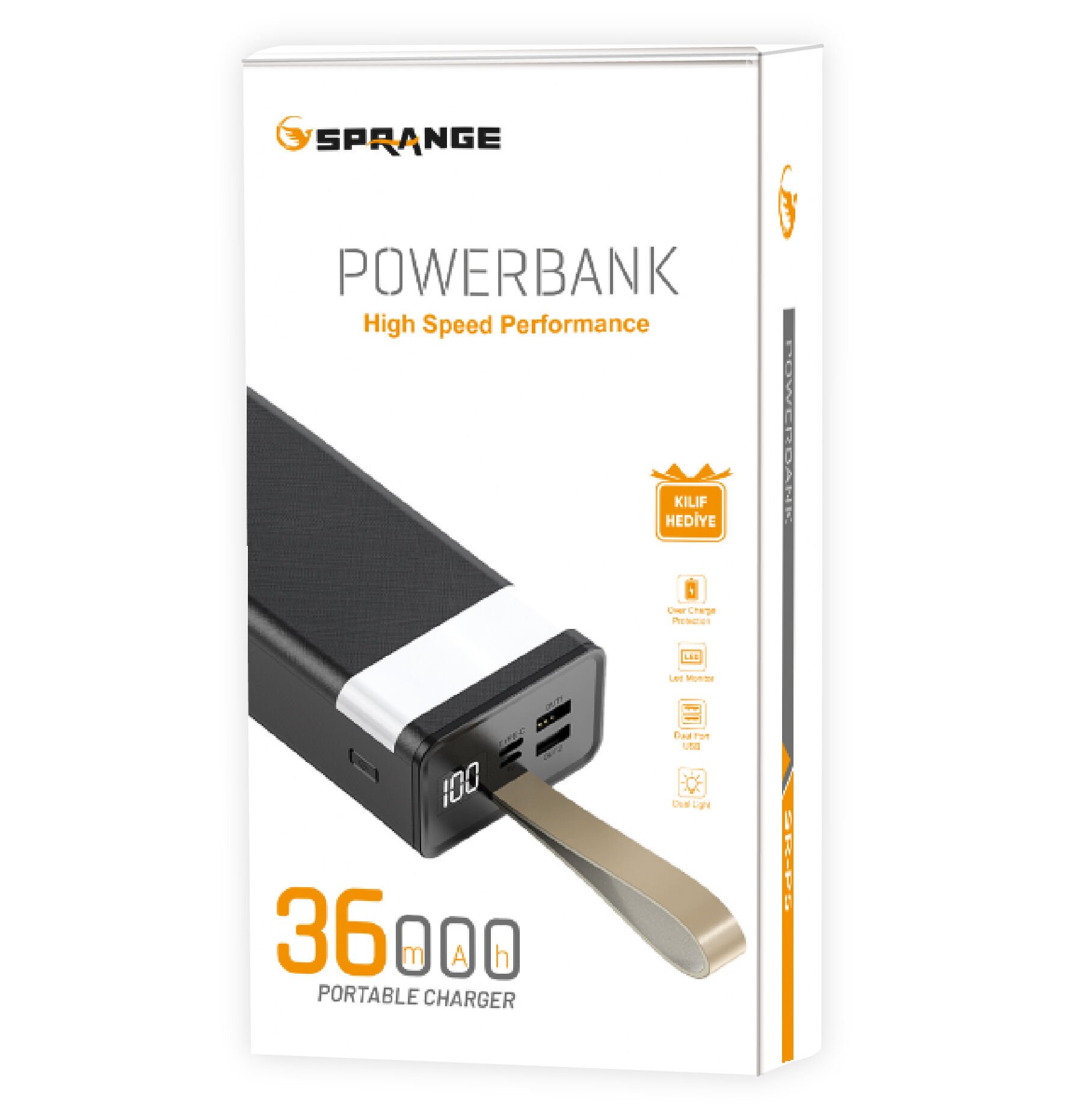 SPRANGE SR-P5 36.000 Mah Led Göstergeli Işıklı Powerbank