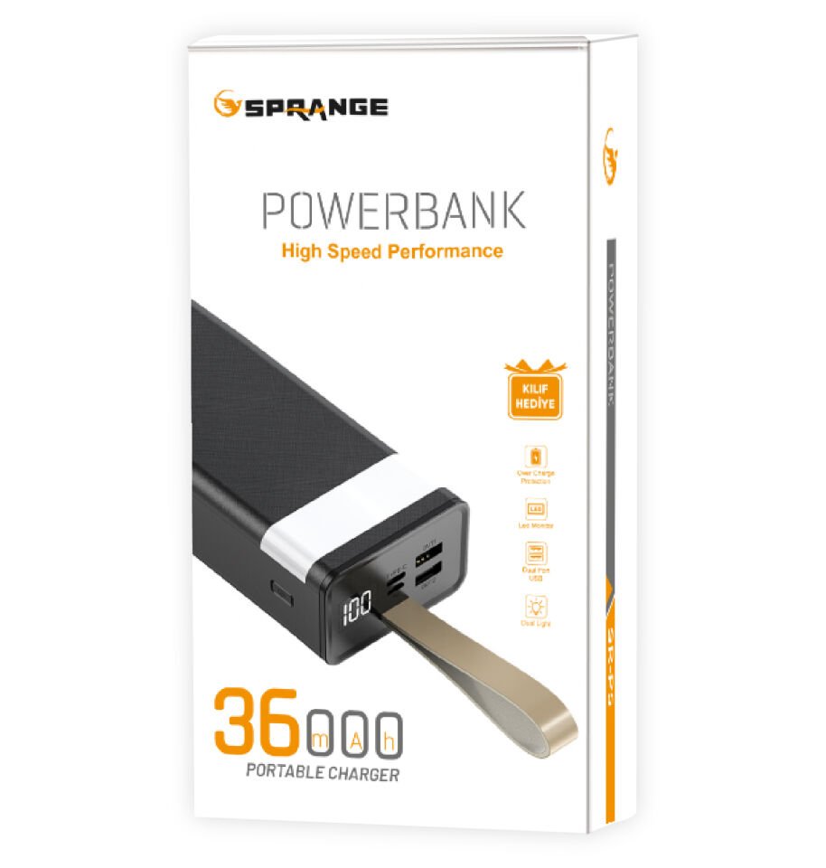 SPRANGE SR-P5 36.000 Mah Led Göstergeli Işıklı Powerbank