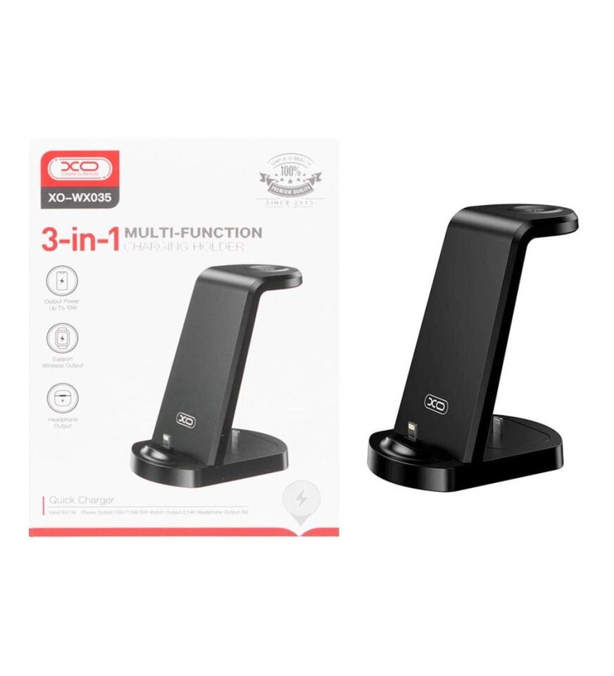 XO-WX035 3ın1 15W HızlıŞarj Wirelles Magsafe Lightning AppleKablosuz Şarj Standı