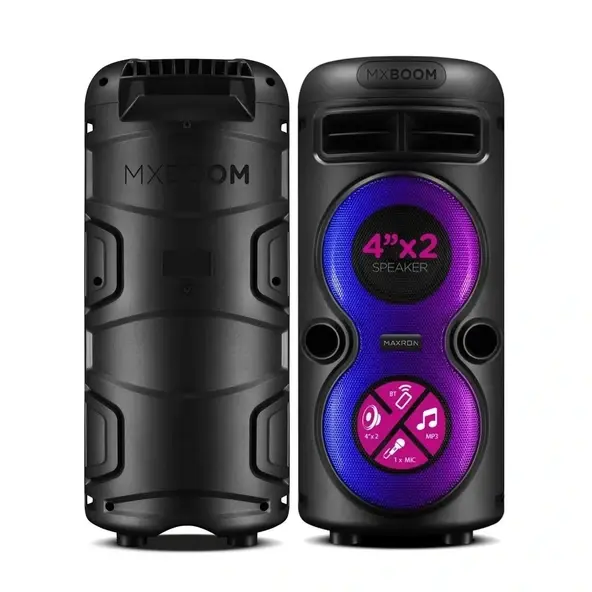 Maxron MXBoom Karaoke Mikrofonlu Bluetooth Hoparlör Parti Led Işıklı Ses Sistemi