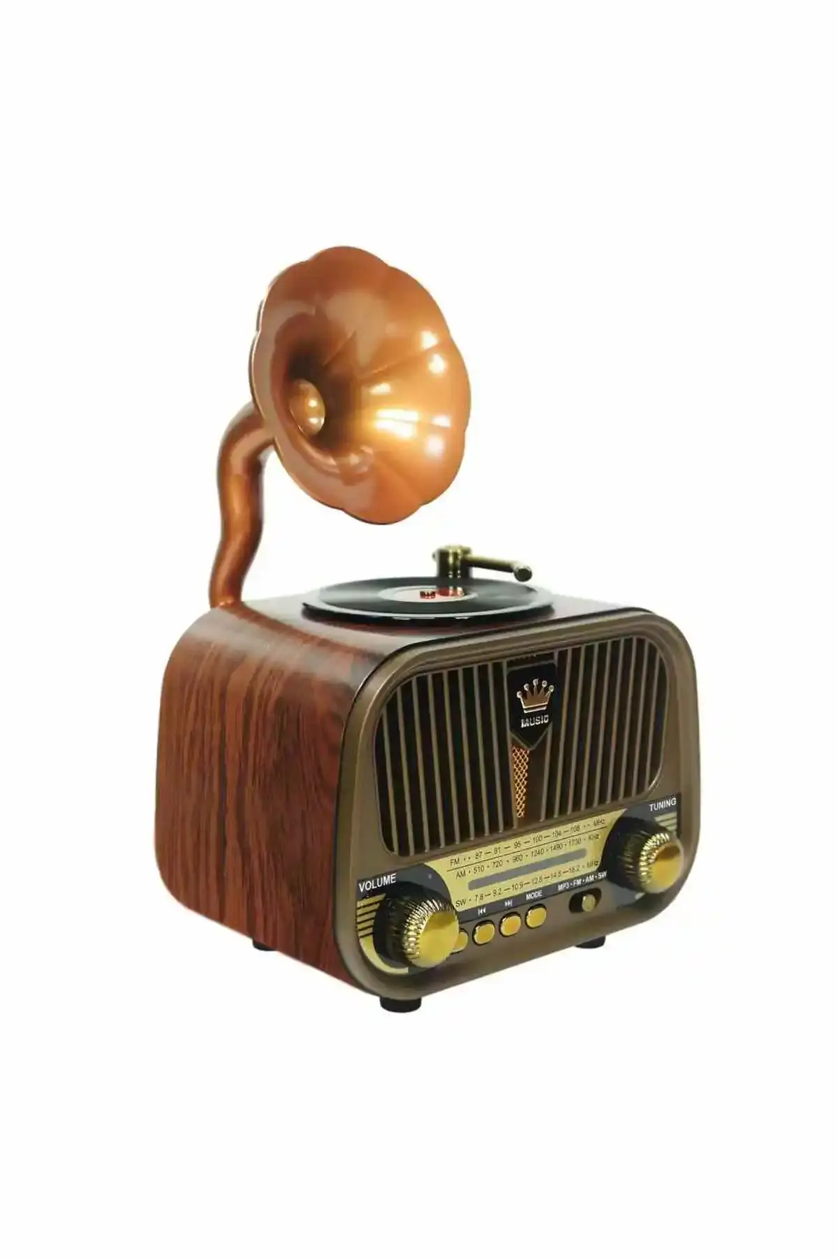 Everton RT-728 Usb-Sd-Fm-Bluetooth Destekli Şarjlı Nostaljik Retro Radyo - Kahverengi