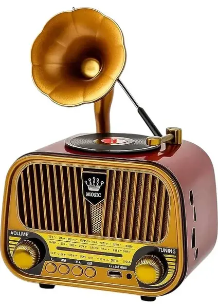 Everton RT-728 Usb-Sd-Fm-Bluetooth Destekli Şarjlı Nostaljik Retro Radyo - Kahverengi