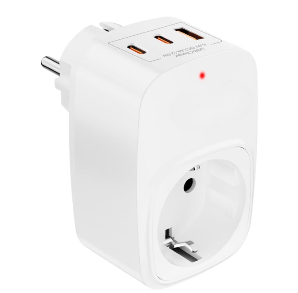 Full Tech FTR-24 Akım Korumalı Priz 1x Priz, 2x Type-C, 1x USB Port Çıkışlı Tekli Priz