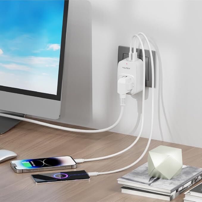 Full Tech FTR-24 Akım Korumalı Priz 1x Priz, 2x Type-C, 1x USB Port Çıkışlı Tekli Priz