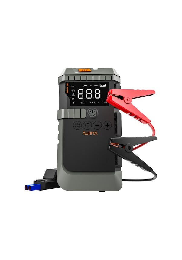 Auhma A7711 Jump Starter / Akü Takviye Cihazı 4'ü 1 Arada Powerbank, Hava Kompresörü, Lcd Ekran