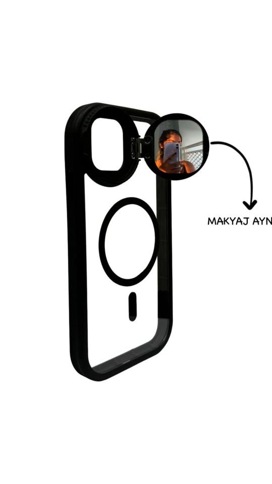 Brabus iPhone 14 Pro Max Home Kılıf Standlı MagSafe Şarj Destekli Makyaj Aynalı Kamera Korumalı Kılıf