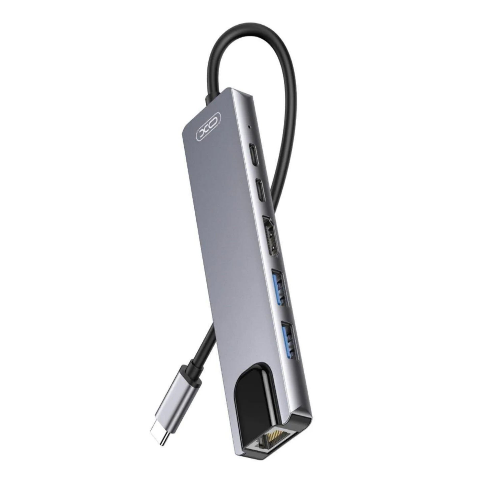 Xo Şarj Adaptörü Hub013 Usb C Hub 6 In 1 Tip C-hdmı 4k, 2 Usb 3.0 Bağlantı Noktası, 100w Pd