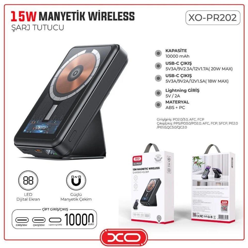 XO PR202Manyetik Wireless Powerbank