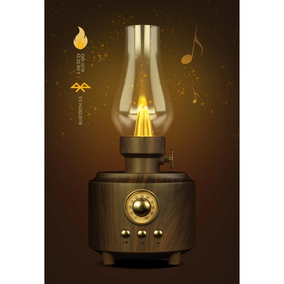 Powerway Shine Usb Girişli Otantik Gece Lambası Taşınabilir Nostalji Bluetooth Hoparlör