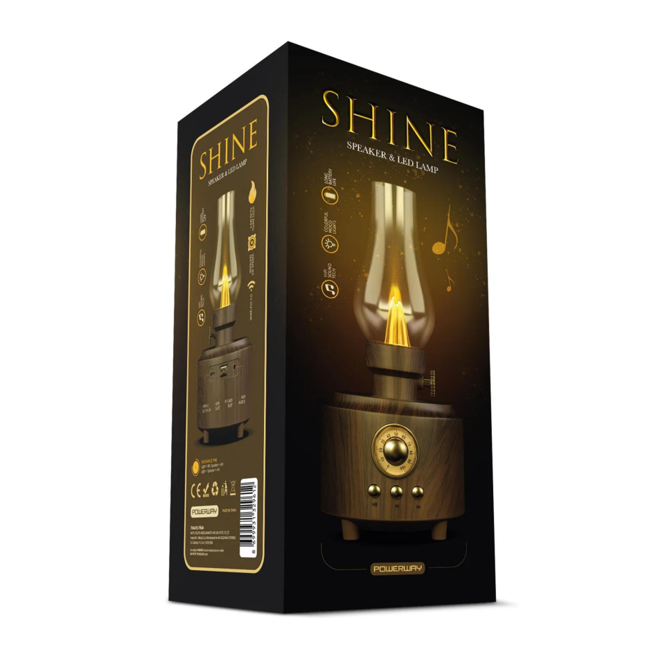 Powerway Shine Usb Girişli Otantik Gece Lambası Taşınabilir Nostalji Bluetooth Hoparlör