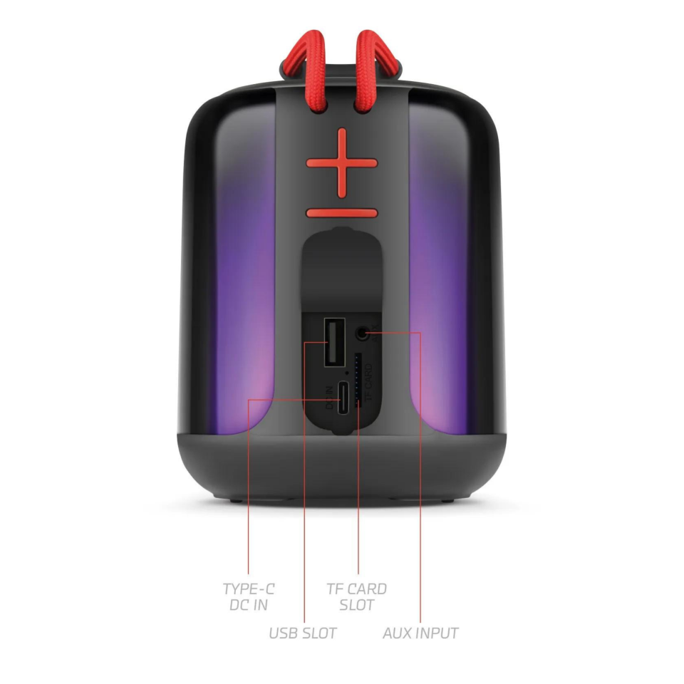 Powerway Capsule Taşınabilir Bluetooth Hoparlör Ses Bombası Yüksek Ses Gücü Sese Duyarlı Led Işık