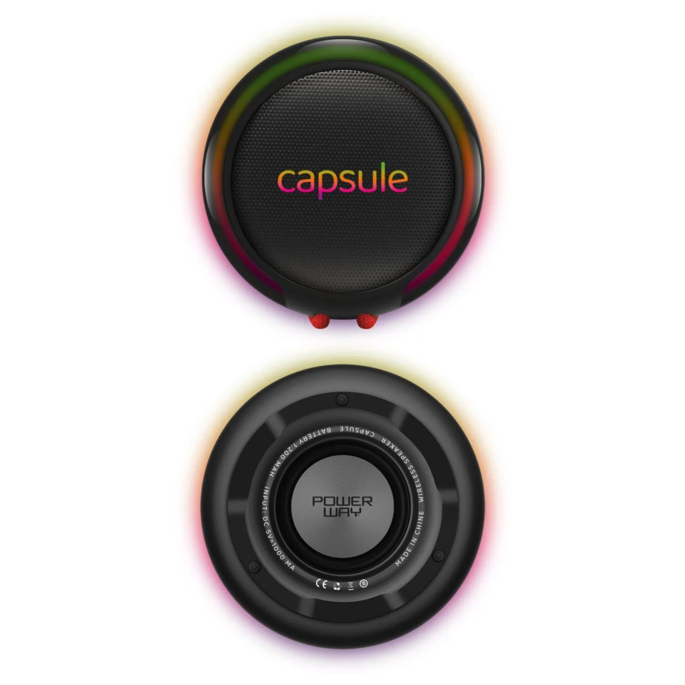 Powerway Capsule Taşınabilir Bluetooth Hoparlör Ses Bombası Yüksek Ses Gücü Sese Duyarlı Led Işık