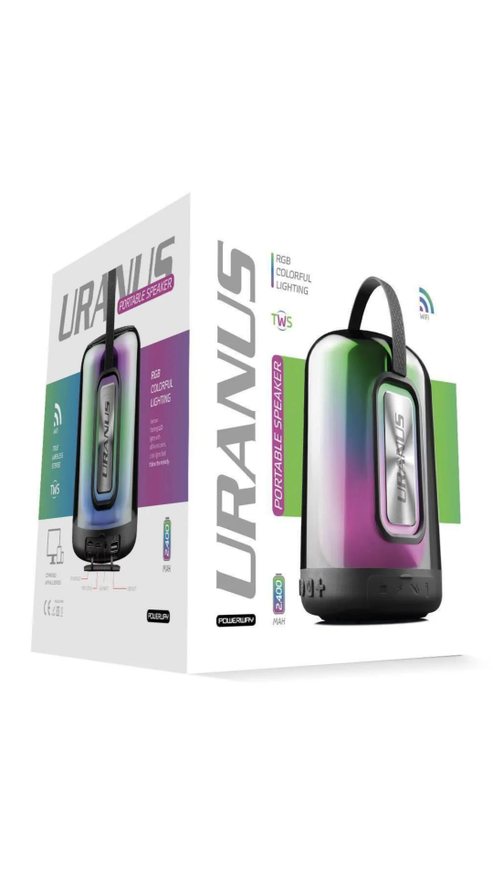 Powerway Ekstra Bass Radyolu Usb Aux Müzikli Gece Lambası Taşınabilir Uranus Bluetooth Hoparlör