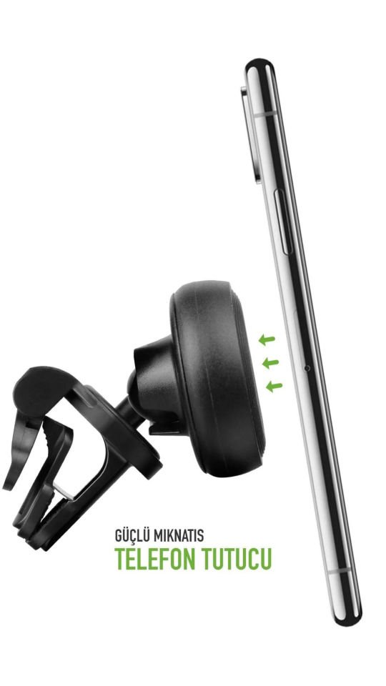 Powerway TT29 Araç İçi Mıknatıslı Premium Telefon Tutucu Havalandırma Izgarası Uyumlu