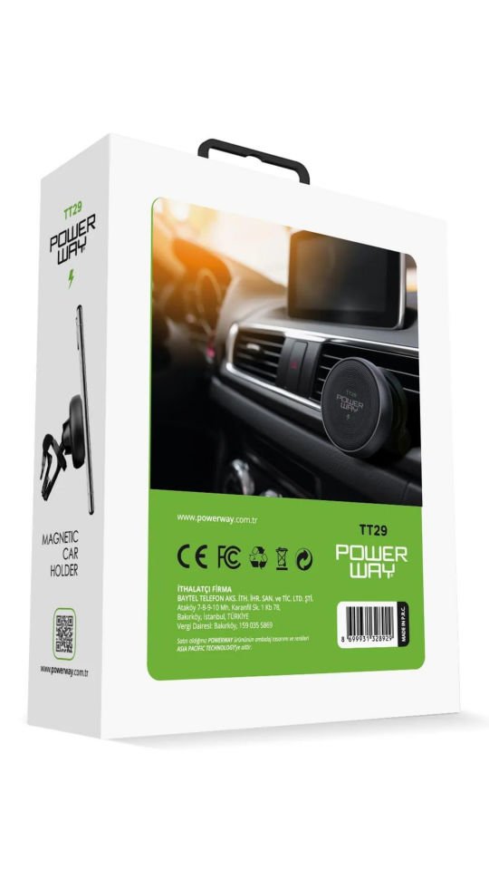 Powerway TT29 Araç İçi Mıknatıslı Premium Telefon Tutucu Havalandırma Izgarası Uyumlu