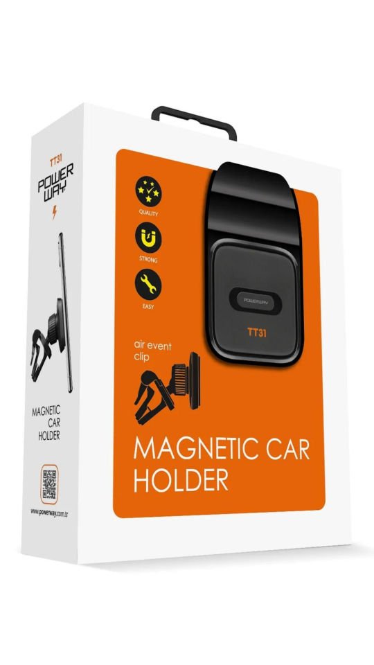Powerway TT31 Araç İçi Mıknatıslı Premium Telefon Tutucu Havalandırma Izgarası Uyumlu 5.0