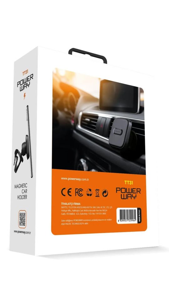Powerway TT31 Araç İçi Mıknatıslı Premium Telefon Tutucu Havalandırma Izgarası Uyumlu 5.0