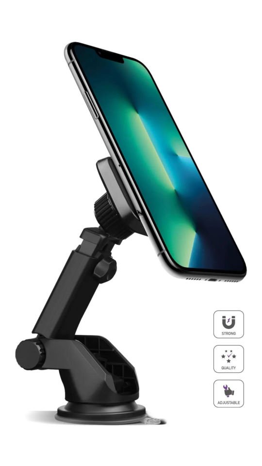 Powerway TT37 Araç İçi Mıknatıslı Telefon Tutucu Torpido ve Cam Uyumlu Çok Açılı Ayarlanabilir Vantuzlu