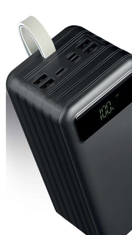 Powerway TX80 Siyah 80.000 mAh Çoklu Çıkış Dijital Göstergeli Ekstra Kablolu Powerbank