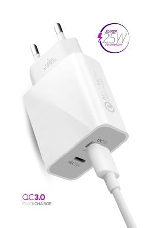 Powerway HW25 PD 25W USB QC 3.0 Çift Girişli Hızlı Şarj Adaptörü