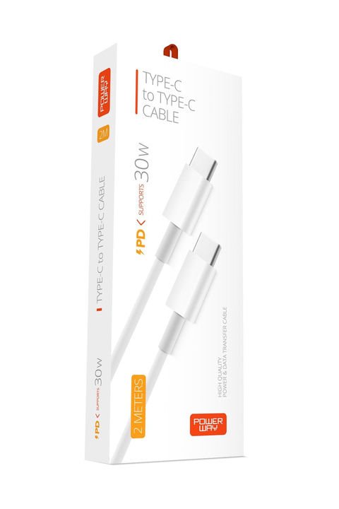 Powerway PD32 Type-C to Type-C PD 30W 2 Metre Şarj Ve Veri Aktarım Kablosu