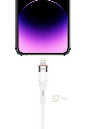 Powerway SCL27 27W Süper Hızlı Şarj Destekli Type-c - Lightning 3A Şarj ve Veri Kablosu