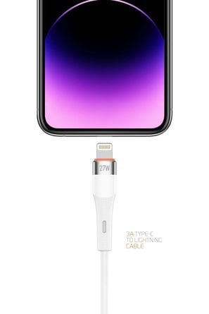 Powerway SCL27 27W Süper Hızlı Şarj Destekli Type-c - Lightning 3A Şarj ve Veri Kablosu