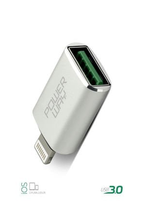 Powerway Mini Lightning Otg to Usb 3.0 Yüksek Hızlı Otg Çevirici Dönüştürücü Adaptör
