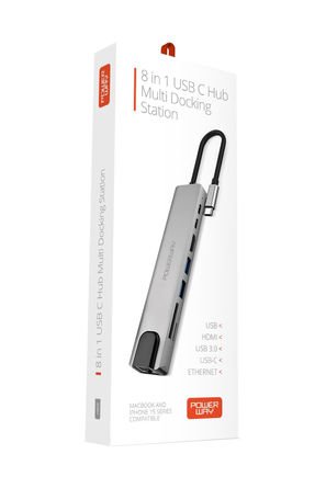 Powerway Type-C Hub Dönüştürücü Hdmi Usb Micro Sd Çevirici 8 Girişli Çoğaltıcı Universal Uyumluluk