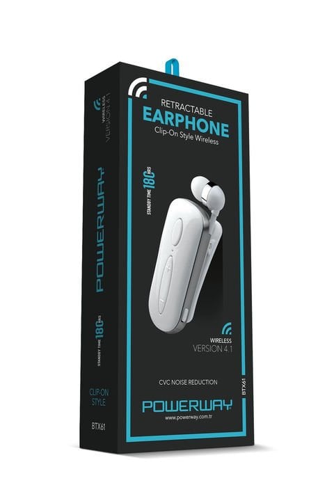 Powerway BTX61 Beyaz Makaralı Bluetooth Kulaklık iOS & Android Uyumlu