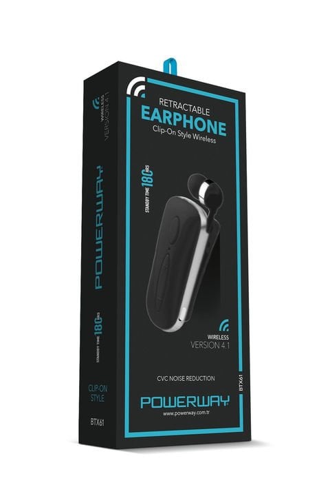 Powerway BTX61 Siyah Makaralı Bluetooth Kulaklık iOS & Android Uyumlu