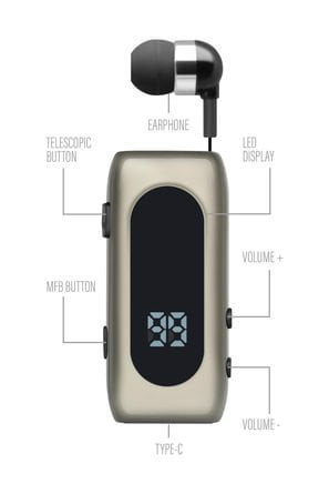 Powerway ProSet Mikrofonlu Yaka Askılı Şarj Göstergeli Makaralı Bluetooth Kulaklık
