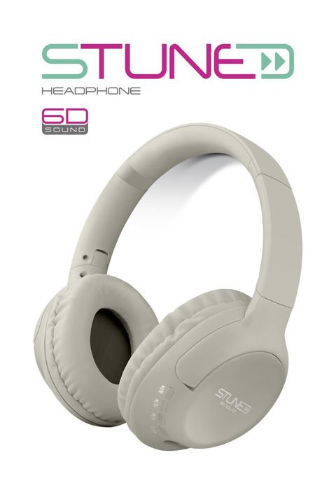 Powerway Stune Kulaküstü Bej Bluetooth Kulaklık 6D Sound 18 Saat Kullanım Süresi