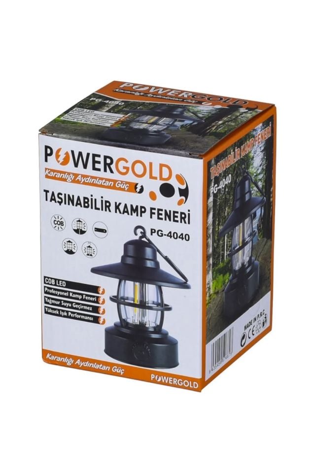 Powerdex Powergold Şarjlı Yağmur Suyu Geçirmez Kamp Lambası Pg-4040