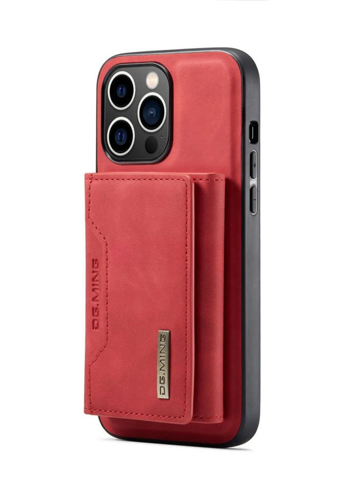 İphone 13 Pro Uyumlu Ayrılabilen Cüzdanlı Deri Telefon Kılıfı Kırmızı