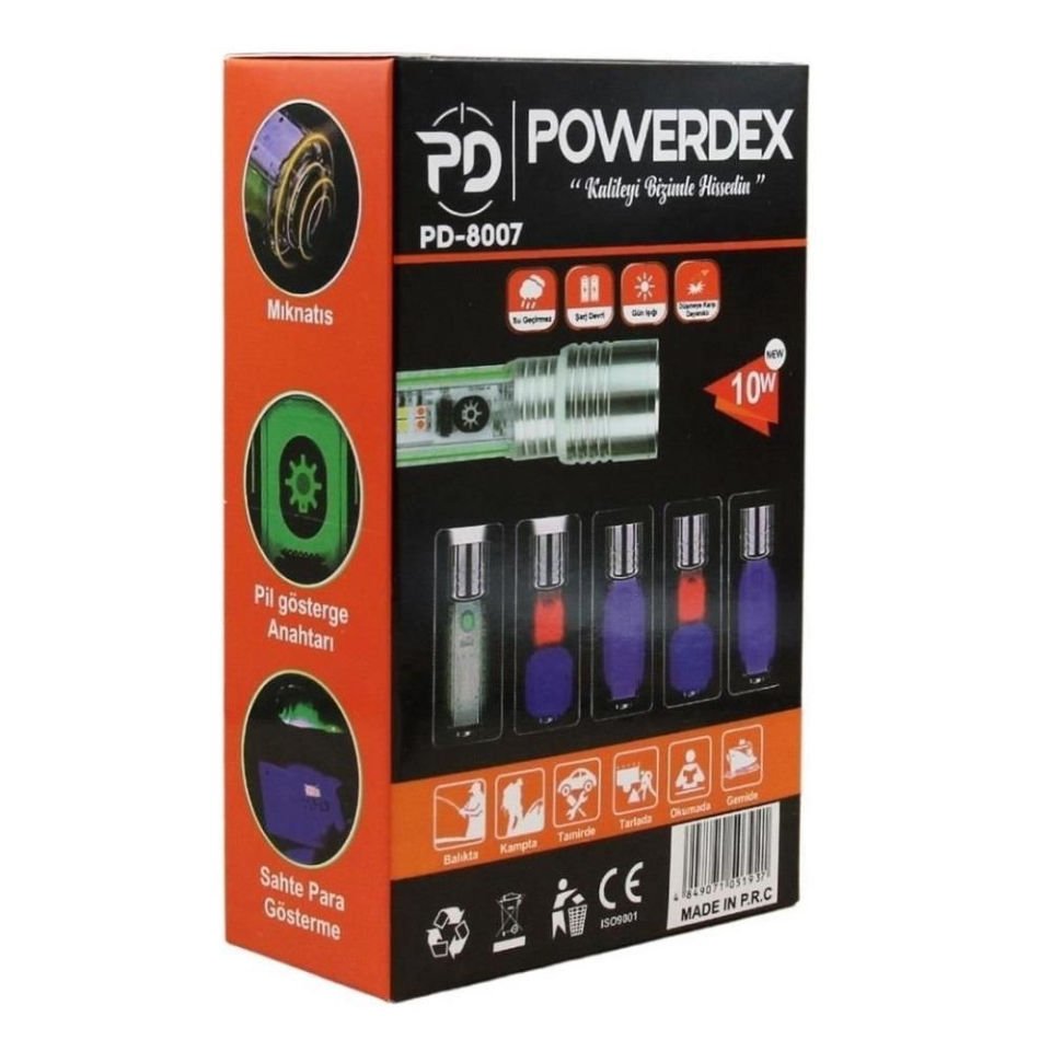 Powerdex PD-8007 Profesyonel Zoomlu Şarjlı El Feneri