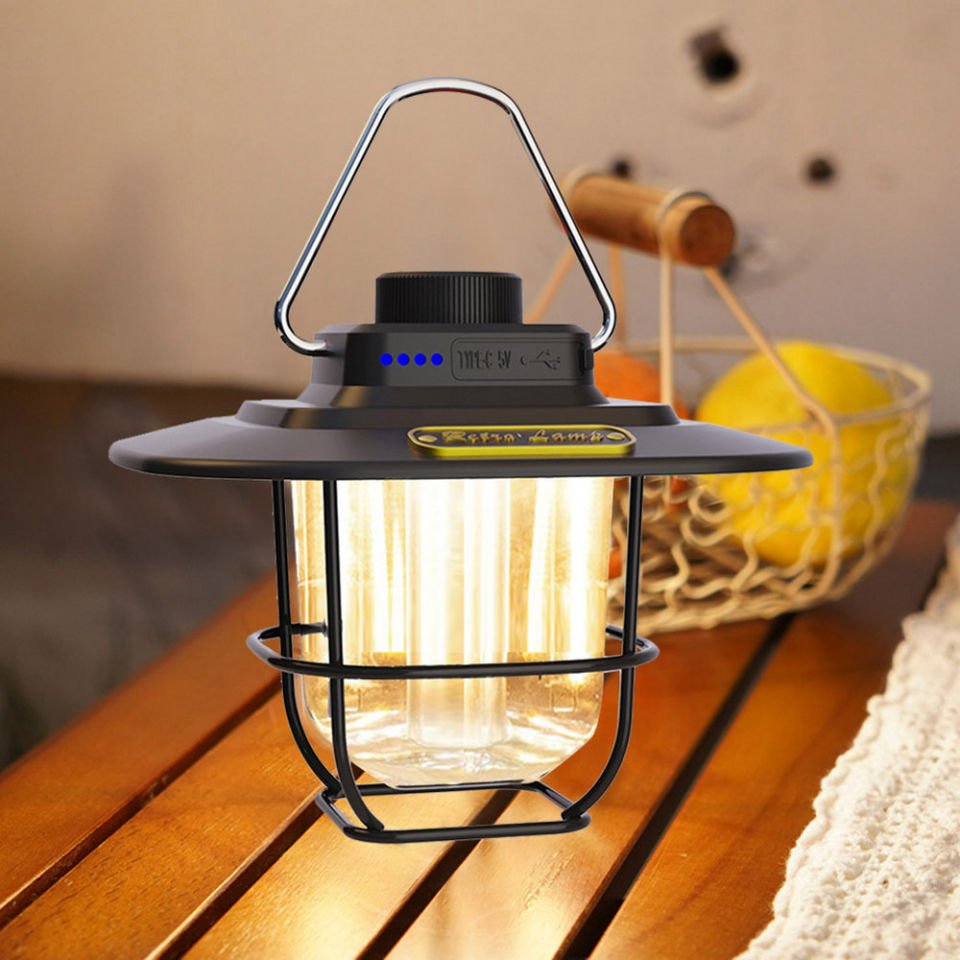 Powerdex PD-5050 Retro Lamp Su Geçirmez USB Şarjlı Çadır Kamp Feneri