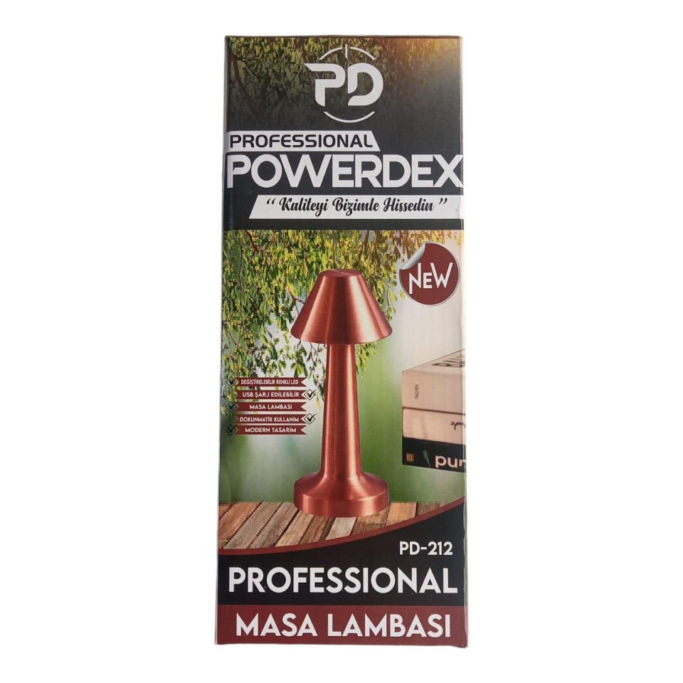 Powerdex PD-212 IPx4 Ledli Profesyonel Şarjlı Masa Lambası