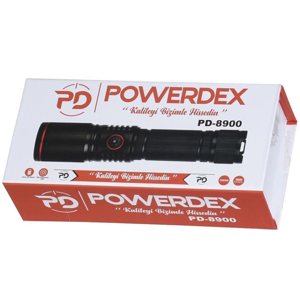 Powerdex PD-8900 Taktik Şarjlı Avcı Feneri