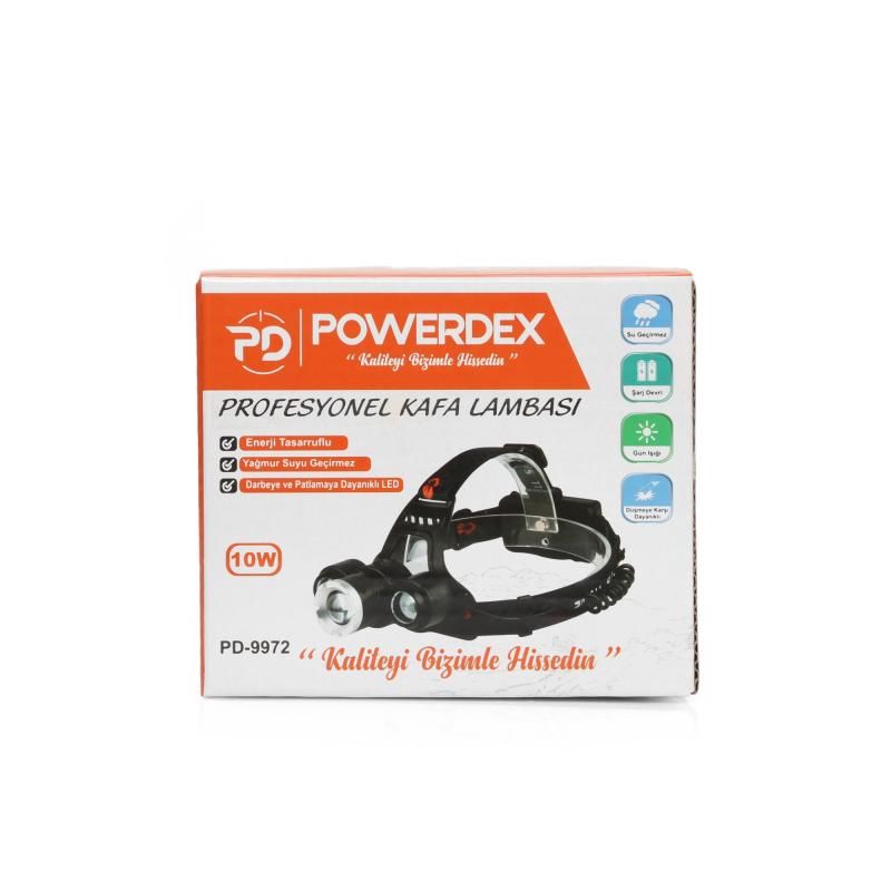 Powerdex PD-9972 10Watt Profesyonel Şarjlı Kafa Feneri